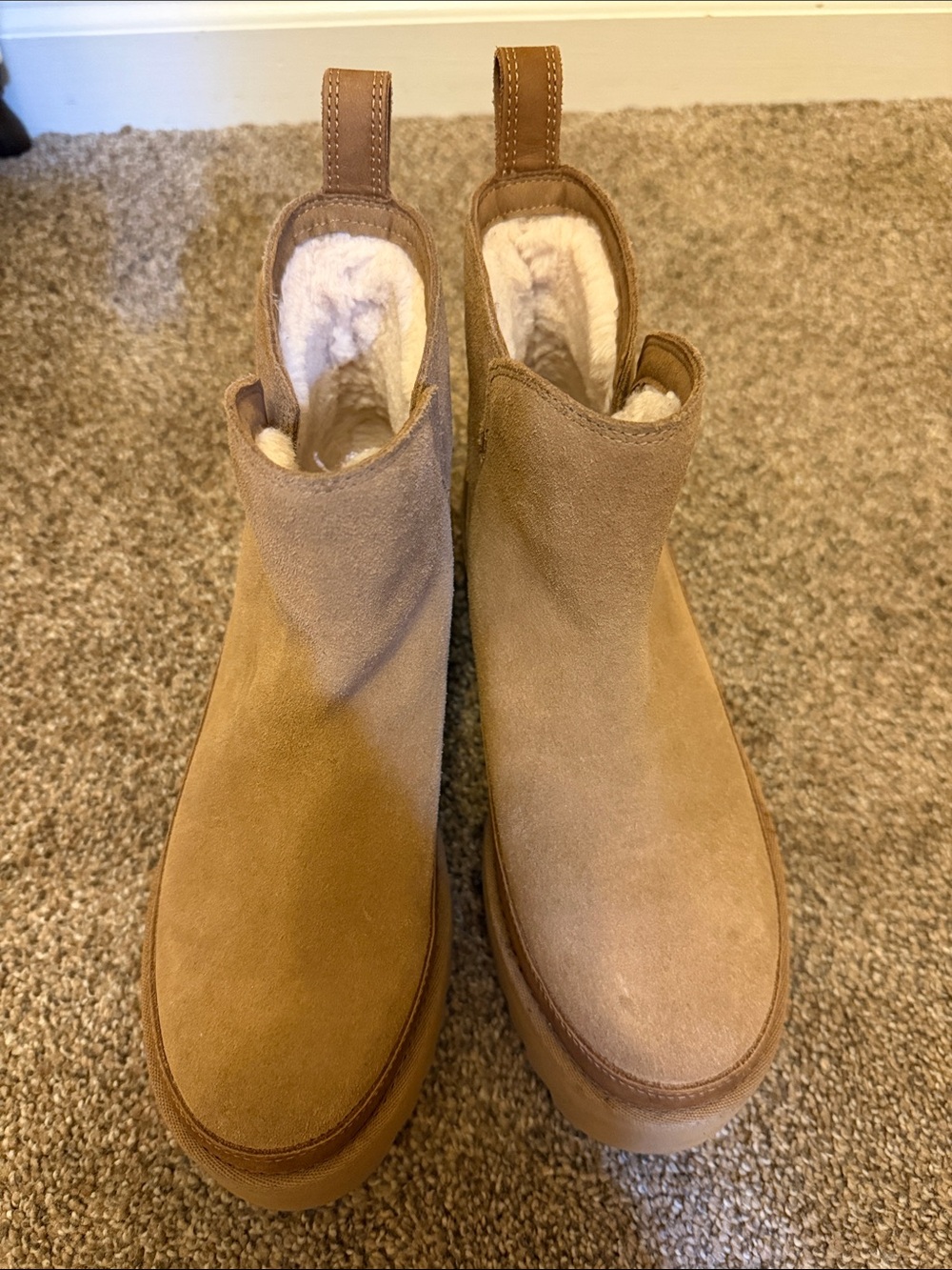 Women’s platform Ugg boots in tan